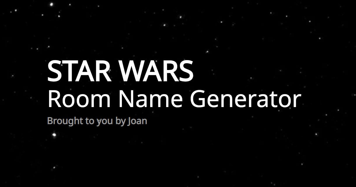 STAR WARS Room Name Generator 